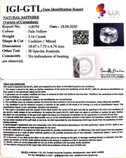 3.16/CT Natural yellow sapphire with Govt Lab Certificate-YELSA9V